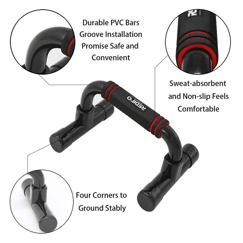Redipo Push Up Bars Strength Training - Workout Stands With Ergonomic Push-up Bracket Board with Anti-Slip Sturdy Structure Portable for Home Fitness Training, Push Up Stands Handle for Floor Workouts - Image 3